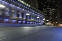 Nighttime in Chicago: Cityscape with Streaks of Light