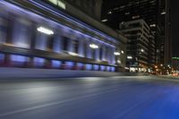 Nighttime in Chicago: Cityscape with Streaks of Light