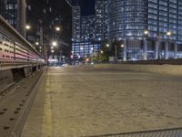 Nighttime in Chicago: Skyscrapers and Cityscape