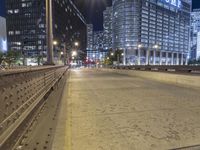 Nighttime in Chicago: Skyscrapers and Cityscape