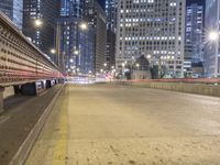 Nighttime in Chicago: Skyscrapers and Cityscape