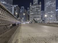 Nighttime in Chicago: Skyscrapers and Cityscape