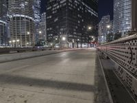 Nighttime in Chicago: Skyscrapers and Cityscape