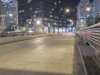 Nighttime in Chicago: Skyscrapers and Cityscape