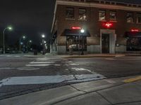 Nighttime City Architecture: A View of the Street