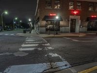 Nighttime City Architecture: A View of the Street