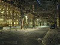 Nighttime City in Germany: Bridge Underpass