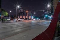 Nighttime City Lights: Street View of an Office Building