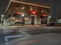 Nighttime City Road: A Glimpse of Architecture