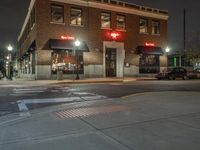 Nighttime City Road: A Glimpse of Architecture