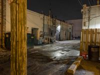 Nighttime City Street in Michigan, USA