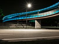 Nighttime Cityscape of California, USA with Bridge and Urban Infrastructure