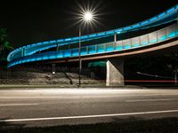 Nighttime Cityscape of California, USA with Bridge and Urban Infrastructure