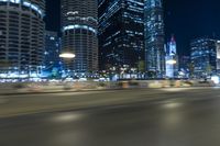 Nighttime Cityscape of Chicago, Illinois, USA