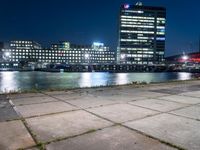 Nighttime Cityscape in Holland, Europe