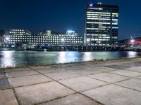 Nighttime Cityscape in Holland, Europe