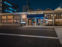 Nighttime Cityscape with Pier and Harbor in Japan