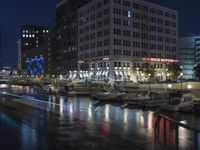 Nighttime Cityscape in Wisconsin, USA