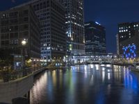 Nighttime Cityscape in Wisconsin, USA