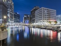Nighttime Cityscape in Wisconsin, USA