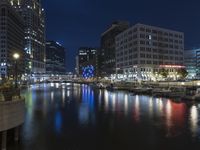Nighttime Cityscape in Wisconsin, USA