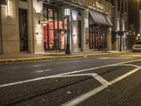 Nighttime in Detroit: Street Lights and Modern Architecture