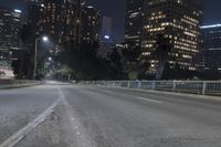 Nighttime Downtown Los Angeles Cityscape