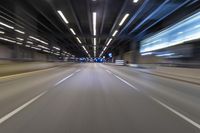 Nighttime Highway in Chicago, Illinois, USA