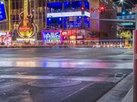 Nighttime in Las Vegas: Street Lights Illuminate the City