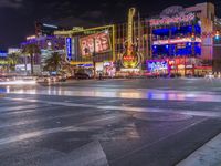 Nighttime in Las Vegas: Street Lights Illuminate the City