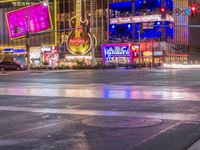 Nighttime in Las Vegas: Street Lights Illuminate the City