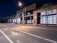 Nighttime in Los Angeles: Arts District with Classic Architecture