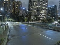 Nighttime in Los Angeles: Cityscape of High-Rise Buildings