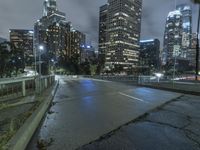 Nighttime in Los Angeles: Cityscape of High-Rise Buildings