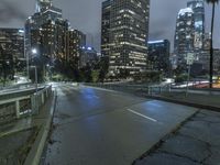 Nighttime in Los Angeles: Cityscape of High-Rise Buildings