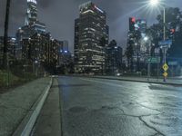 Nighttime in Los Angeles: Cityscape of High-Rise Buildings