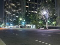 Nighttime in Los Angeles: High-Rise Cityscape with Modern Architecture