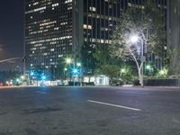 Nighttime in Los Angeles: High-Rise Cityscape with Modern Architecture