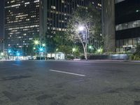 Nighttime in Los Angeles: High-Rise Cityscape with Modern Architecture