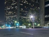 Nighttime in Los Angeles: High-Rise Cityscape with Modern Architecture