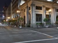 Nighttime in Los Angeles: Urban Lane with City Lights