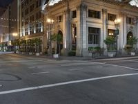 Nighttime in Los Angeles: Urban Lane with City Lights