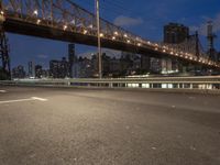 Nighttime in Manhattan: Cityscape with Bridge