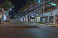 Nighttime in Miami: Streets Lights Illuminating the City