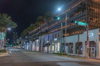 Nighttime in Miami: Streets Lights Illuminating the City