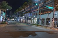 Nighttime in Miami: Streets Lights Illuminating the City