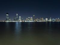 Nighttime in New York City: Overlooking Manhattan