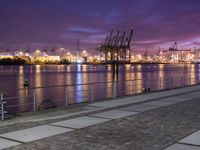 Nighttime Overlook of Hamburg, Germany