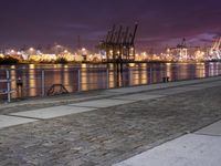 Nighttime Overlook of Hamburg, Germany