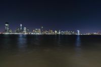 Nighttime Overlook of Manhattan Skyline